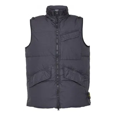 Stone Island Crinkle Reps Down Vests 'black' In Blue