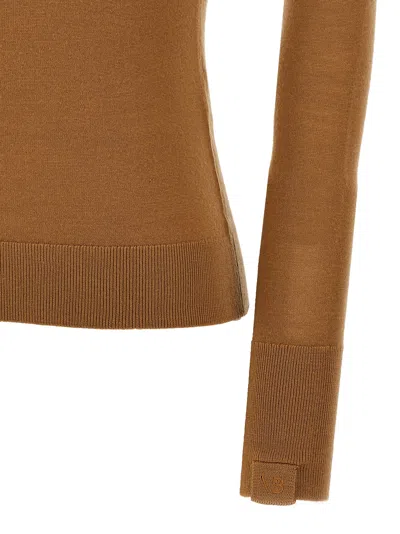 Victoria Beckham Women's Roll Neck Wool Jumper Sweater In Brown