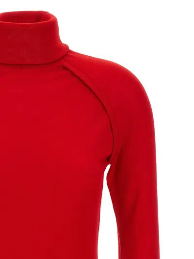 Victoria Beckham Turtleneck Raglan Long-sleeve Sweater In Red