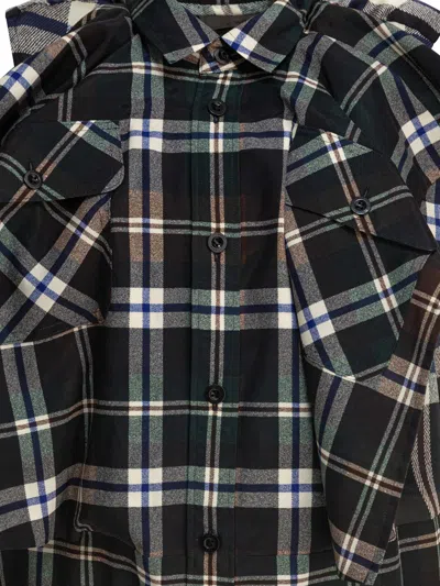 Sacai Plaid Print Dress Dresses Black