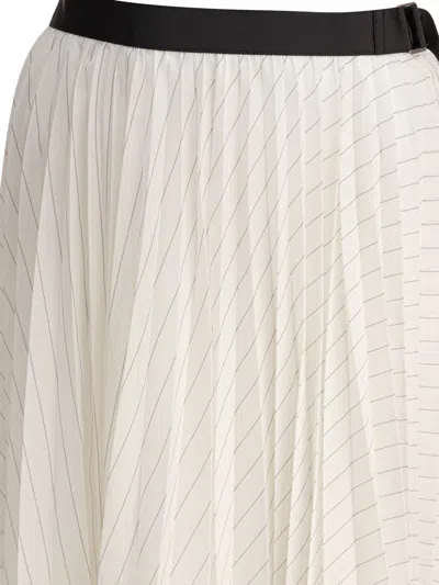 Sacai Pleated Skirt Skirts White