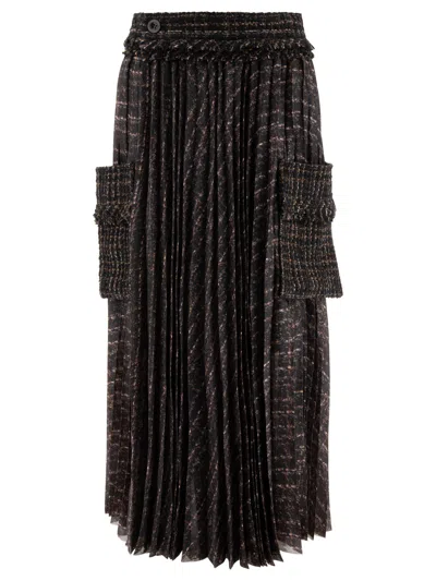 Sacai Pleated Skirt With Cargo Pockets Skirts Black