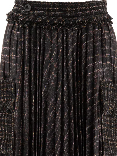 Sacai Pleated Skirt With Cargo Pockets Skirts Black