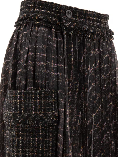 Sacai Pleated Skirt With Cargo Pockets Skirts Black