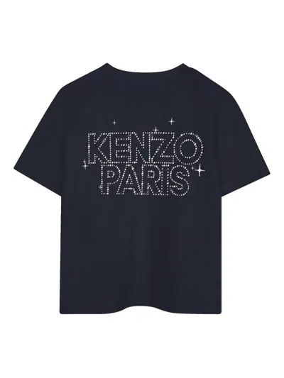 Kenzo Logo-embellished T-shirt In Blue