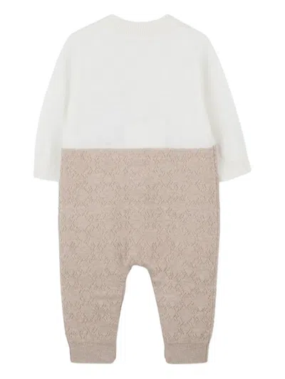 Givenchy Knitted Lace-patterned Romper In Neutral