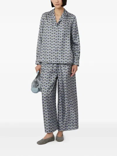 Weekend Max Mara Tortona Long Trouser Light Blue In Gray