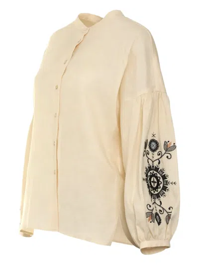 Weekend Max Mara Embroidered Balloon-sleeve Blouse