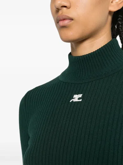 Courrèges Re-edition Rib Knit Mockneck Sweater