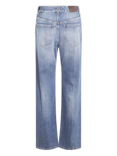Brunello Cucinelli Straight Leg Trousers Belt Loops In Blue