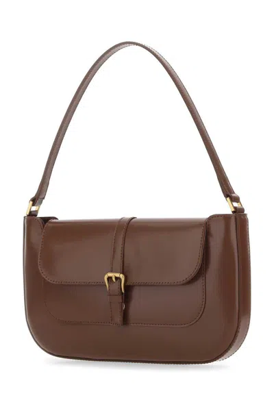 By Far Brown Leather Miranda Shoulder Bag