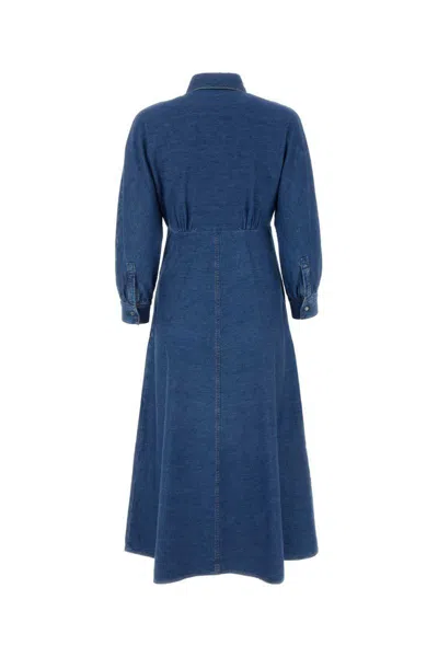 Weekend Max Mara Denim Button-down Shirt Dress In Blue