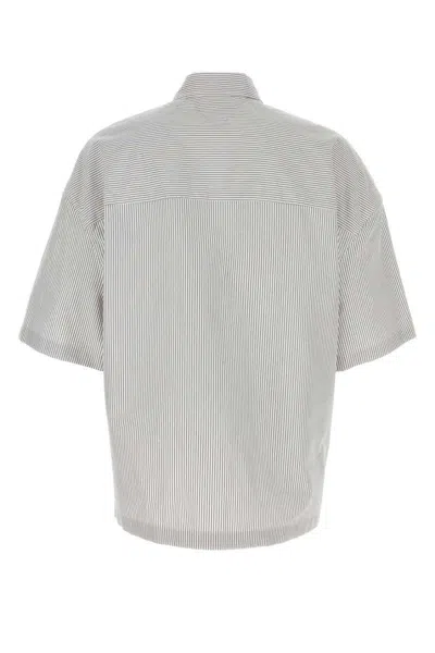 Bottega Veneta Embroidered Poplin Shirt With Drop Shoulders In White