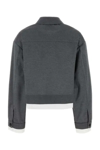 Miu Miu Women Dark Grey Silk Blend Sweatshirt