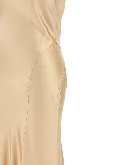 Saint Laurent V-neck Silk Satin Evening Dress