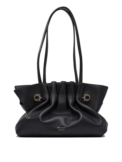Ferragamo Gathered-design Leather Shoulder Bag