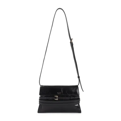 Moschino Tie Me Shoulder Bag In Black