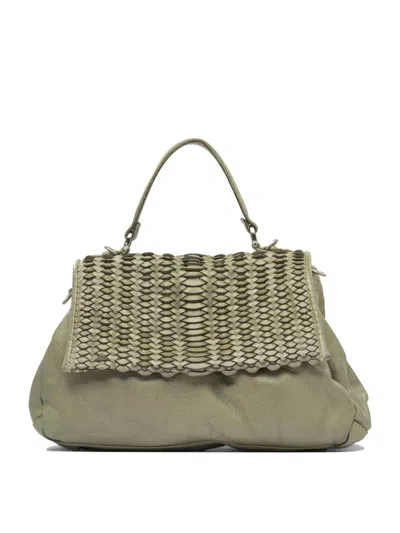 Giancarlo Nevola Textured Green Leather Shoulder Bag In Neutral