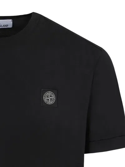 Stone Island Crew Neck Short Sleeves In Black