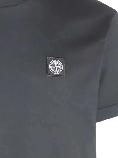 Stone Island Slim Fit Cotton Jersey T-shirt With Compass Patch Clothing In Black