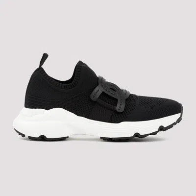 Tod's Tech Fabric Sneakers Chain Accessory In Black