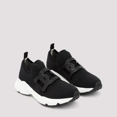 Tod's Tech Fabric Sneakers Chain Accessory In Black