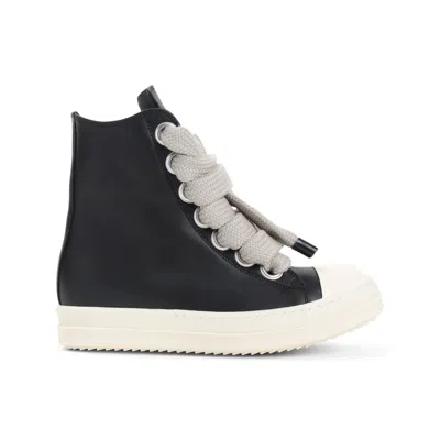 Rick Owens Lace-up High-top Rubber Sole Sneaker In Black