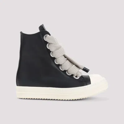 Rick Owens Lace-up High-top Rubber Sole Sneaker In Black