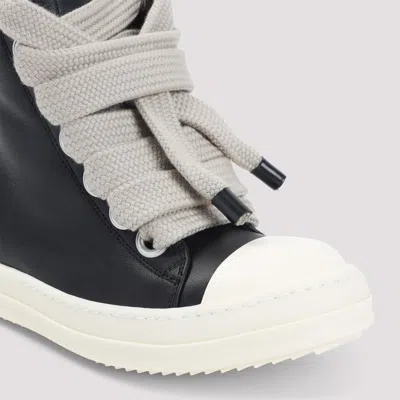 Rick Owens Lace-up High-top Rubber Sole Sneaker In Black