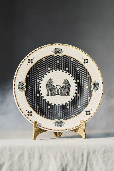 Anthropologie The Bistro Tile Stoneware Dessert Plate: Halloween Edition