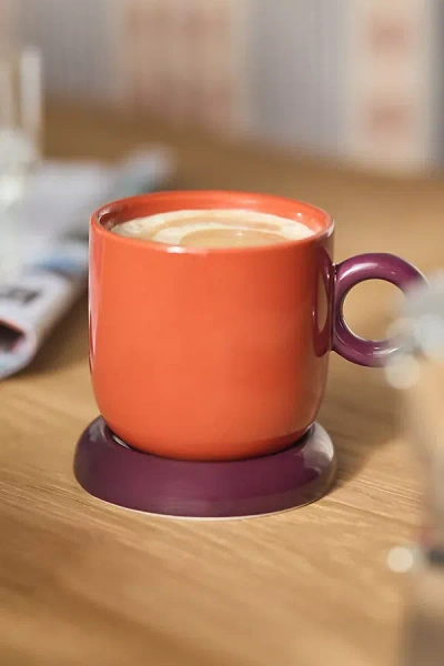 Anthropologie Rika Stoneware Mug In Orange