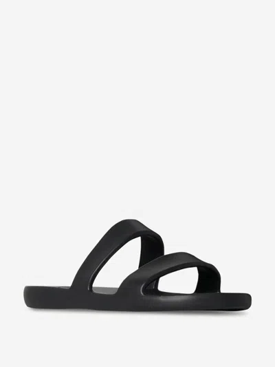 The Row Foam Rubber Dual-band Slide Sandals In Black