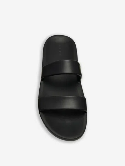 The Row Foam Rubber Dual-band Slide Sandals In Black