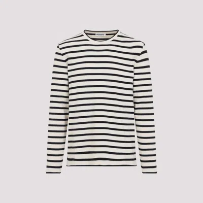 Jil Sander Horizontal Stripe-print Sweatshirt In Black