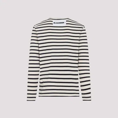 Jil Sander Horizontal Stripe-print Sweatshirt In Black