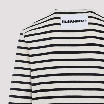 Jil Sander Horizontal Stripe-print Sweatshirt In Black