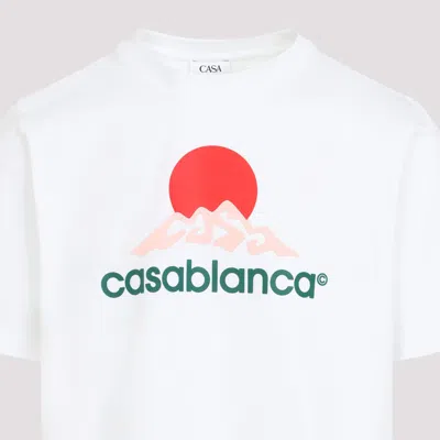 Casablanca White Crewneck T-shirt With Logo On The Front