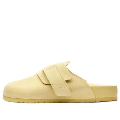 Birkenstock Suede Sandals With Real Fur Inner In Yellow