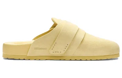 Birkenstock Suede Sandals With Real Fur Inner In Yellow