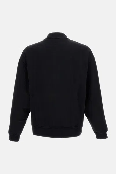 Jacquemus Gros Grain Logo Detail Cotton Cardigan In Black