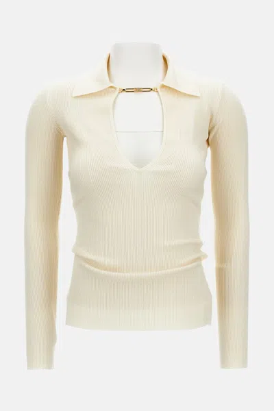Elisabetta Franchi Knitted Tricot In Neutral