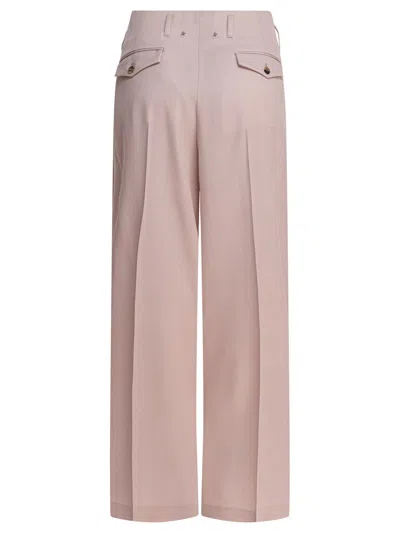 Golden Goose Wool Gabardine Trousers Pink In Pink