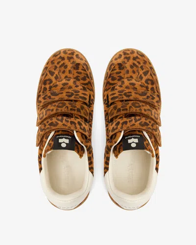 Isabel Marant Printed Suede Sneakers In Brown