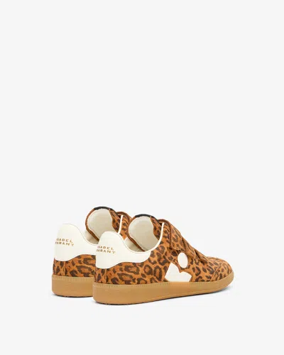 Isabel Marant Printed Suede Sneakers In Brown