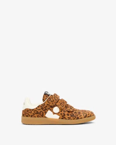 Isabel Marant Printed Suede Sneakers In Brown
