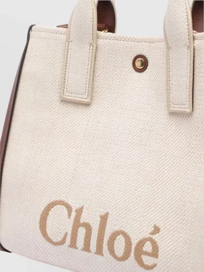 Chloé Tote Bag With Contrast Trim And Handles In Silver