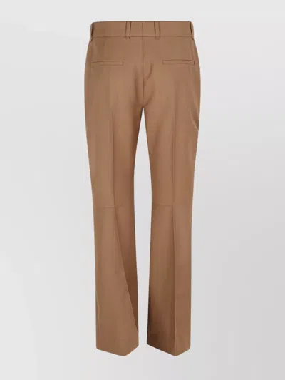 Alexander Mcqueen Tailored Pants With Front Crease And Belt Loops In Brown