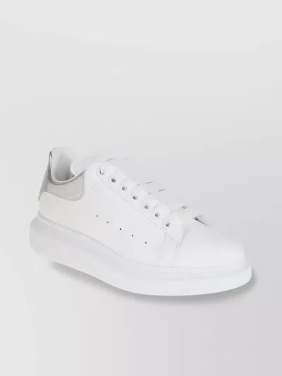 Alexander Mcqueen 'oversized Sneaker' With Croc-embossed Tab In Silver