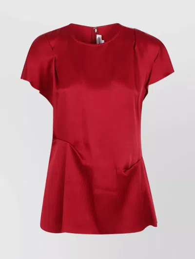 Victoria Beckham Draped Pleat Detail Top In Red