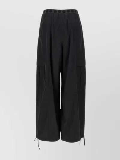 Kenzo Adjustable Drawstring Cargo Pants In Black